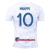 Virallinen Fanipaita Ranska Mbappé 10 Vieraspelipaita MM-Kisat 2022 - Miesten